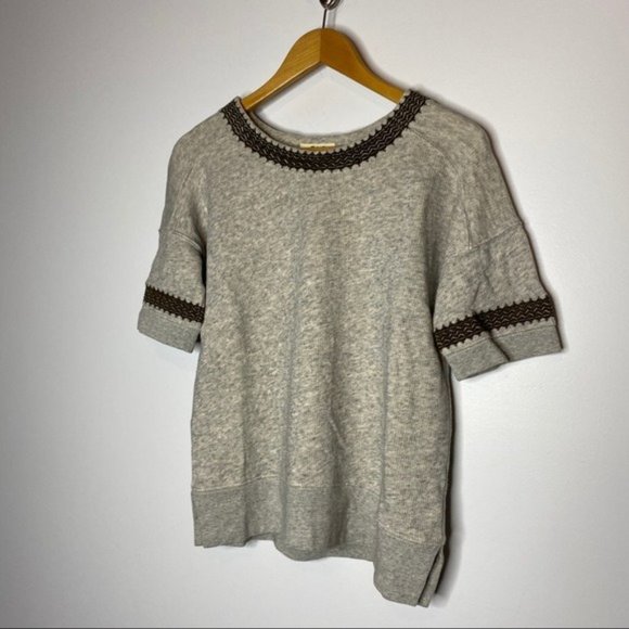 Madewell Crosswave Embroidered Grey Sweatshirt womens size small - Picture 2 of 9